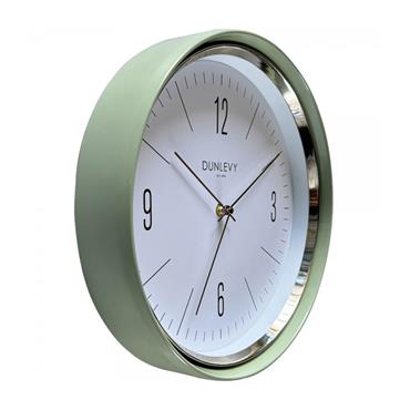Wall Clock Green & Gold 33cm