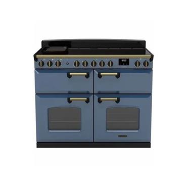 Rangemaster Classic Deluxe Induction 110cm Stone Blue With Brass Trim
