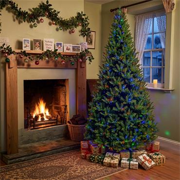 Majestic Fir Premium Christmas Tree With 600 Colour Changing Led Lights 2.3m (7.5ft)