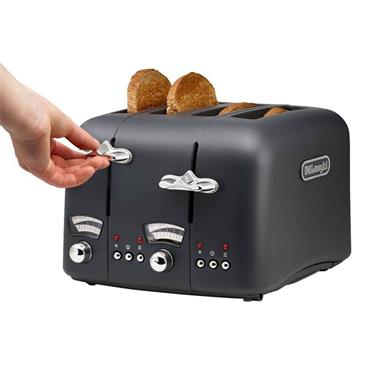 Delonghi Argento Silva Toaster 4 Slice Grey