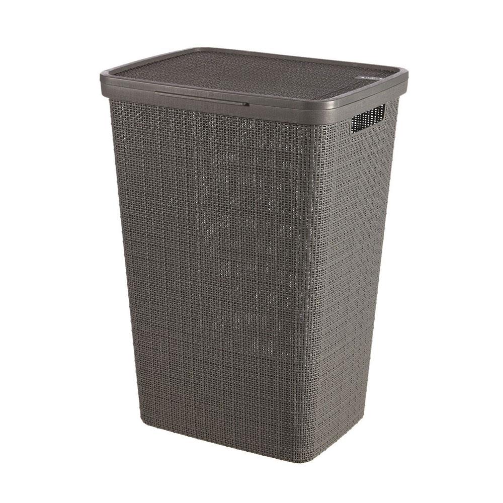 Curver Jute Laundry Hamper Grey 58L Stakelums Home & Hardware
