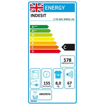 Indesit 8kg Vented Dryer White