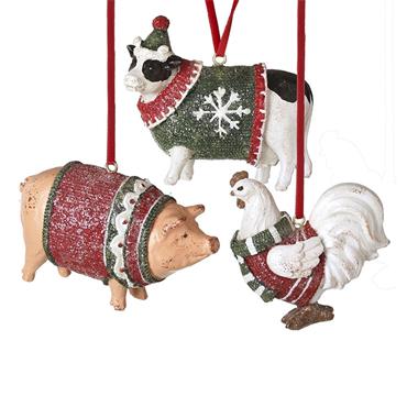 Christmas Farm Animals Decoration Assorted