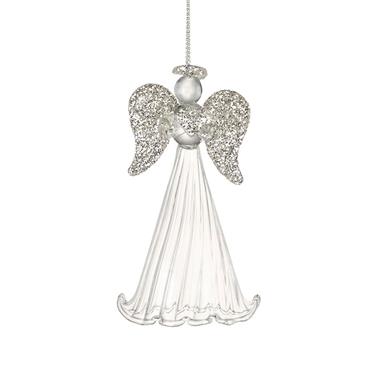 Glass Angel With Silvery Wings Small 9cm