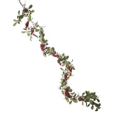 Red Berries & Green Leaf Garland 180cm