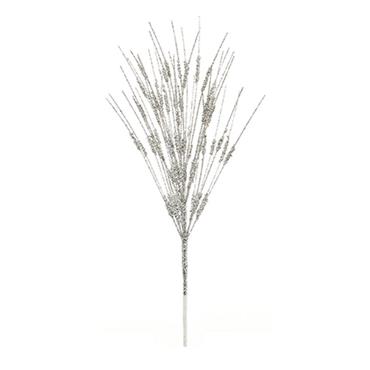 Premier Silver Beaded Glitter Burst Spray 43cm
