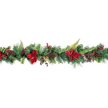 Premier 180cm Poinsettia Garland