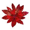 Premier Red Glitter With Sequin Poinsettia Clip On 26cm