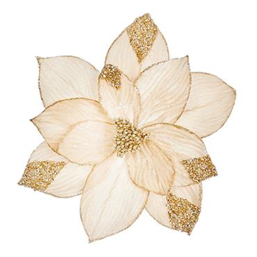 Premier Champagne Velvet Poinsettia Sequins Clip On 29cm