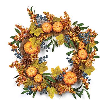 Premier Autumn Wreath With Berries 55cm