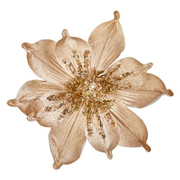 Premier Champagne Gold Velvet Magnolia Clip On 24cm