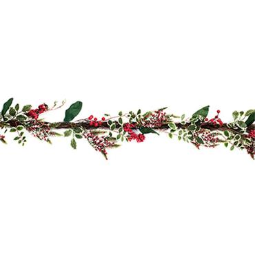 Premier Variegated  Holly Berry Garland 1.8m