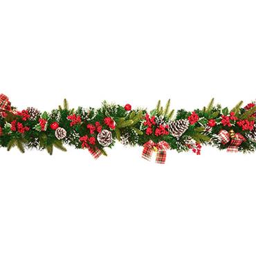 Premier Holly Ribbon Garland 1.8m