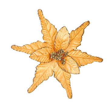 Premier Gold Print Poinsettia Glitter Edging Clip 22cm