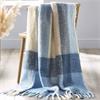 Faux Mohair Check Blue Throw 130x170cm
