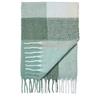 Faux Mohair Check Green Throw 130x170cm
