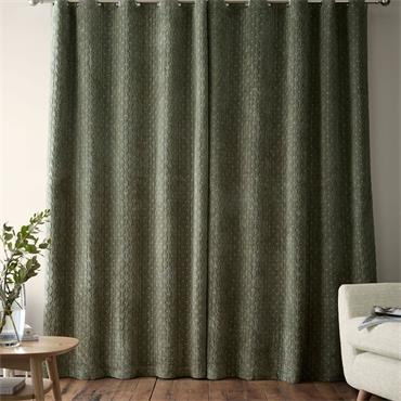 Attica Velvet Green Curtains Eyelet 90x90