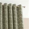 Chenille Leaves Green Curtains Eyelet 90x90