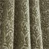 Chenille Leaves Green Curtains Eyelet 90x90