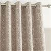 Chenille Leaves Natural Curtains Eyelet 90x90