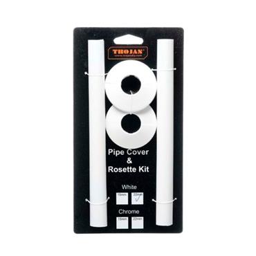 Trojan Pipe Cover & Rosette Kit 22mm White 2 Pack