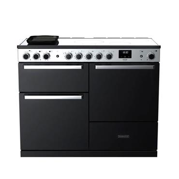 Rangemaster Edge Deluxe 110cm Induction Range Cooker Black Glass/chrome