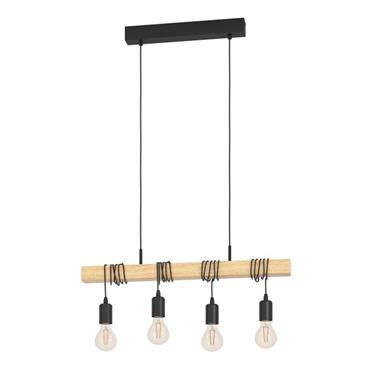 Eglo Townshend 4 Wooden Pendant Hanging Lights