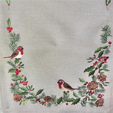 Embroidered Robin Trail Runner Linen