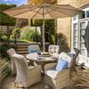 Hartman Eton Premium Round 6 Seater Set with Parasol & Base