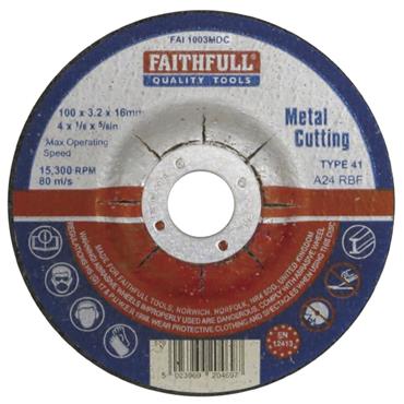Faithfull Metal Grinding Disc Depressed Centre 115 x 6.5 x 22mm