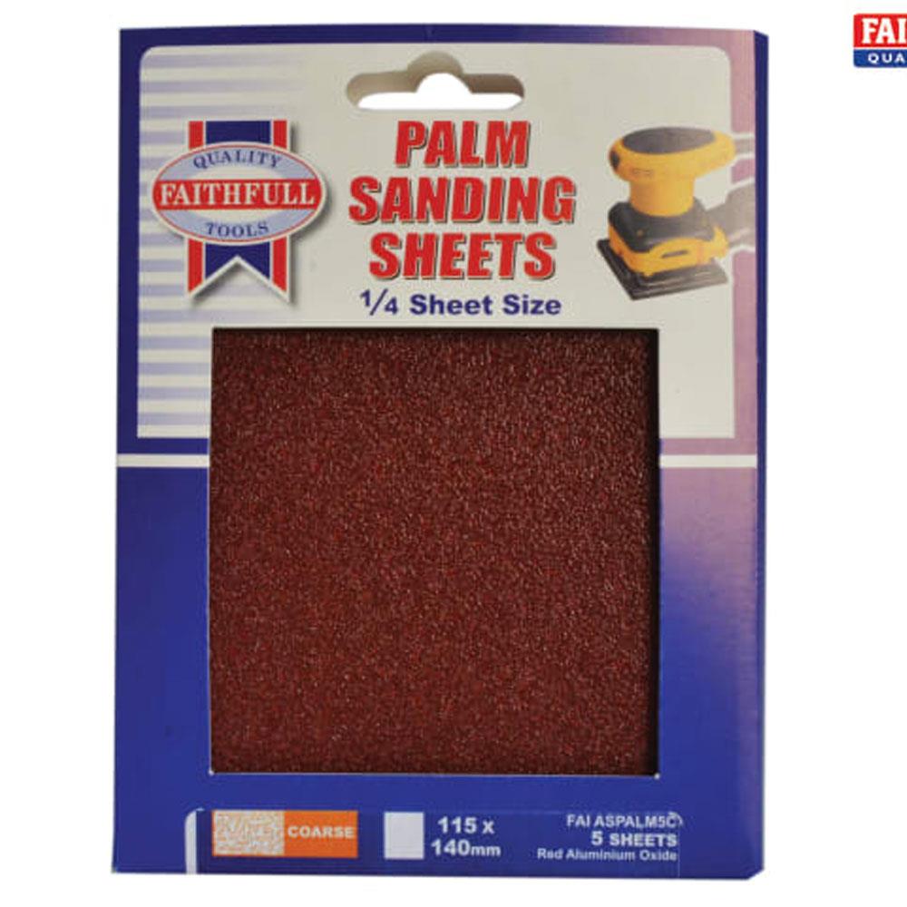 Faithfull 1/4 Sheet Palm Sander Sheets Coarse 5pk Stakelums Home & Hardware Tipperary Ireland