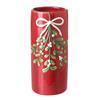 Ceramic Pot With Mistletoe Red