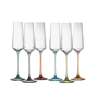 Galway Crystal Chroma Flute Party Pack - Set Of 6