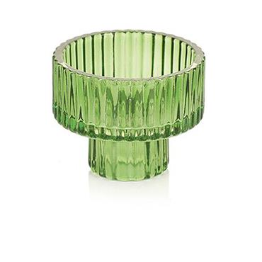 Premier Green Glass Candle Holder 7cm