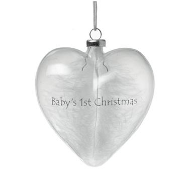 Heaven Sends Hanging Glass Baby's 1st Christmas Heart