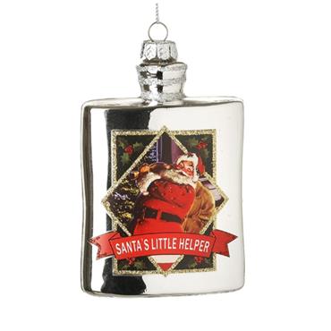Heaven Sends Glass Hanging Santas Little Helper
