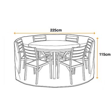 Sahara Premium 6 Seater Round Garden Furniture Cover 2.25m