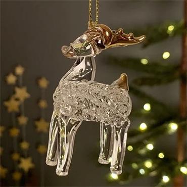 Glass Hanging Reindeer 6.5cm