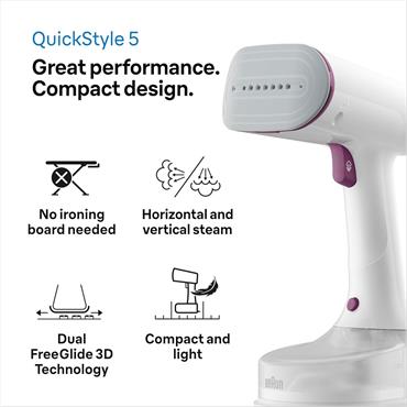 Braun Quickstyle 5 Garment Steamer White 1200w