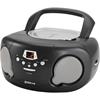 Groov-e Portable CD Player Boombox with AM/FM Radio Black