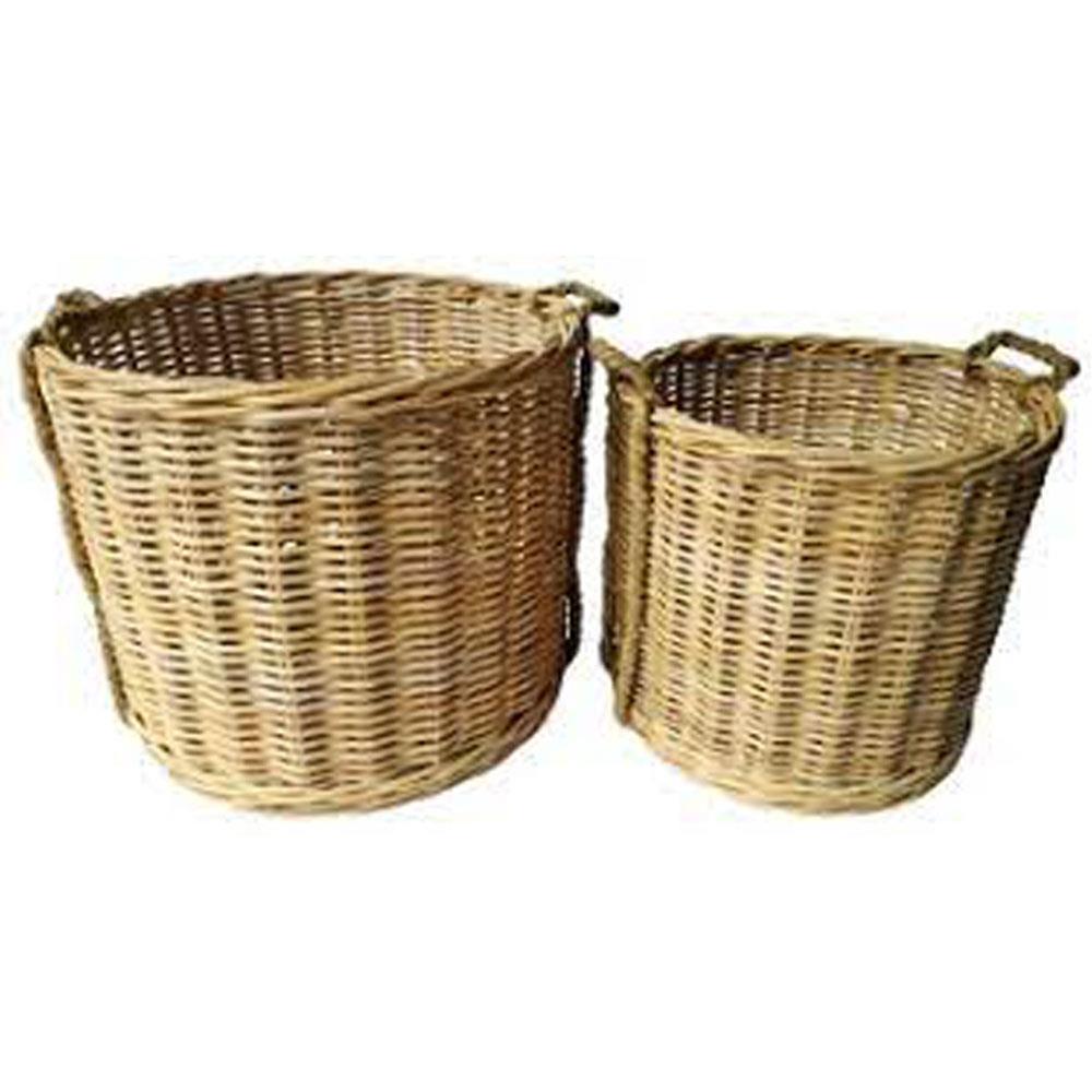 Glenweave Round Basket Rope Handles & Liner Large Stakelums Home