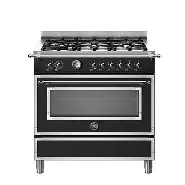 Bertazzoni Heritage 90cm Duel Fuel Single Oven Range Cooker Black