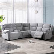 Herbert Light Grey Fabric Electric Motion Corner Sofa