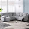 Herbert Light Grey Fabric Electric Motion Corner Sofa