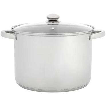 JUDGE ESSENTIALS 26CM GLASS LID STOCKPOT 10 LITRE