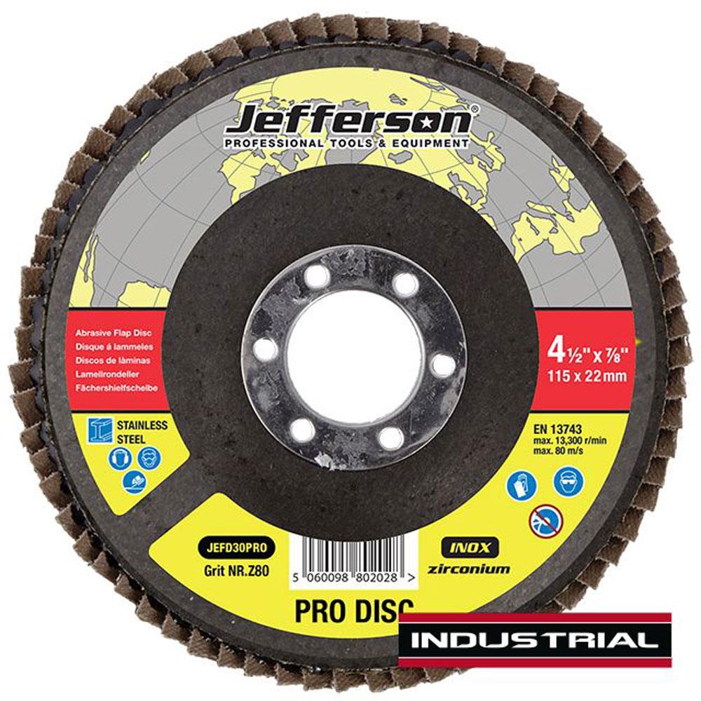 Jefferson 4.5" Abrasive Flap Disc P80 Zircon 22mm Bore Stakelums Home