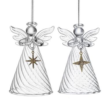 Glass Angels Holding Stars 10cm Assorted