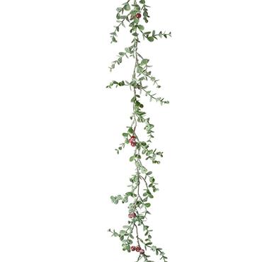 Green Leaf & Red Berry Garland 120cm