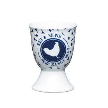 Porcelain Egg Cup Traditional Hen Blue