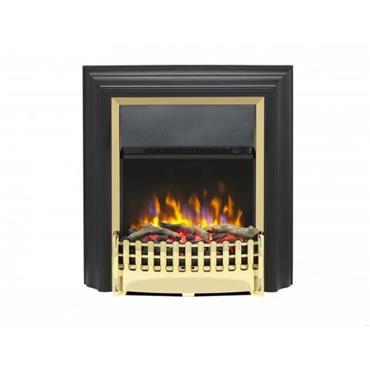 Kingsley Inset Optiflame Electric Fire Brass 2kw